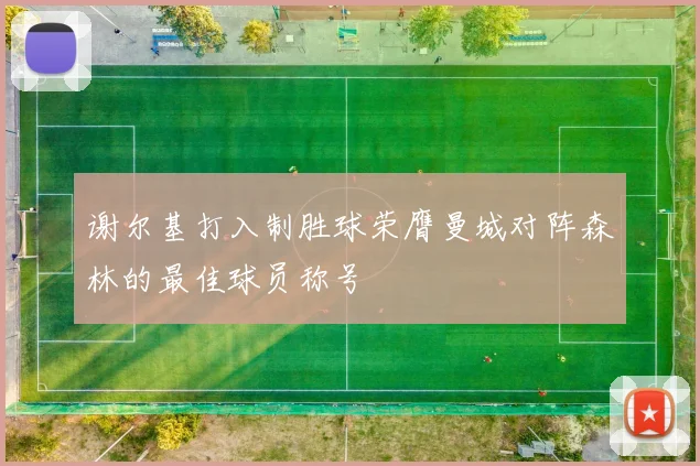 谢尔基打入制胜球荣膺曼城对阵森林的最佳球员称号